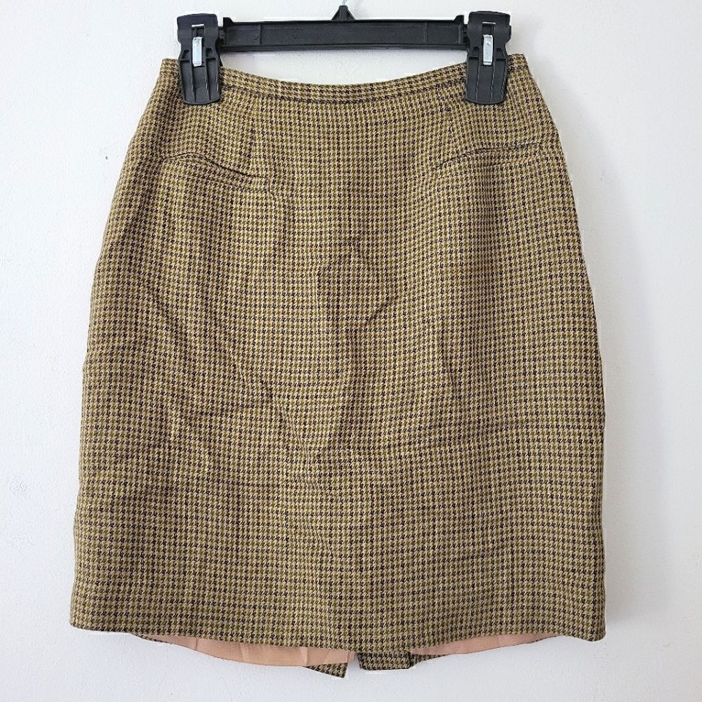 Vintage Petite Sophisticate Mini Skirt Houndstooth Academia 6P